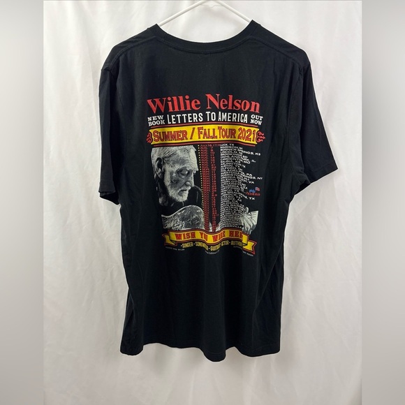 Willie Nelson Band Tee Size 2XL Summer/Fall Tour 2021 Next Level Apparel Black - Picture 4 of 7